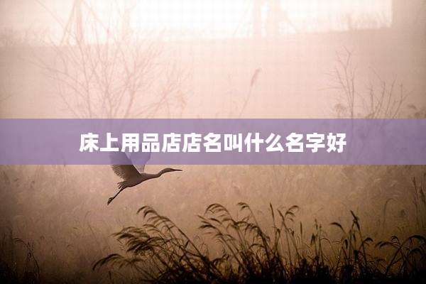 床上用品店店名叫什么名字好