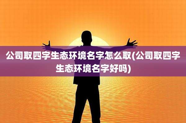 公司取四字生态环境名字怎么取(公司取四字生态环境名字好吗)