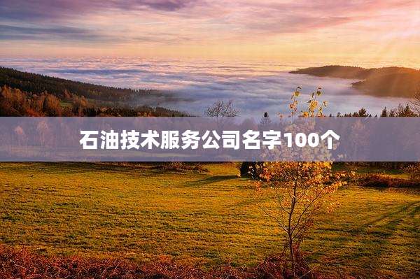 石油技术服务公司名字100个