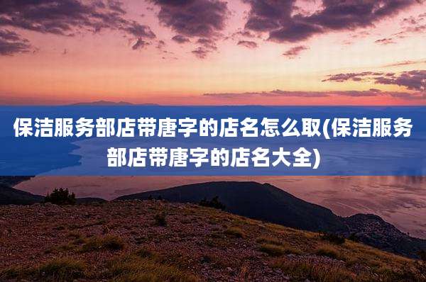 保洁服务部店带唐字的店名怎么取(保洁服务部店带唐字的店名大全)