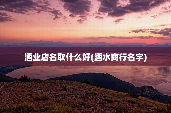 酒业店名取什么好(酒水商行名字)