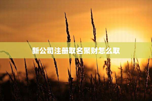 新公司注册取名聚财怎么取