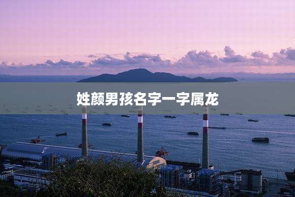 姓颜男孩名字一字属龙