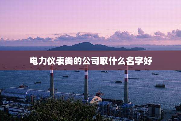 电力仪表类的公司取什么名字好