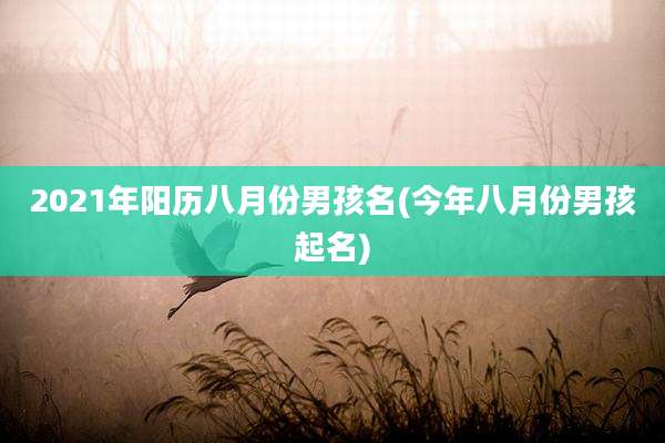 2021年阳历八月份男孩名(今年八月份男孩起名)