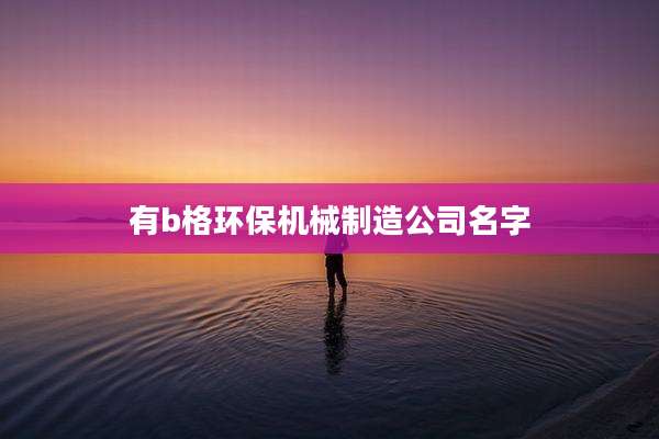 有b格环保机械制造公司名字