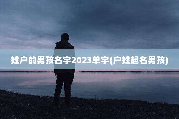 姓户的男孩名字2023单字(户姓起名男孩)