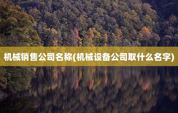 机械销售公司名称(机械设备公司取什么名字)