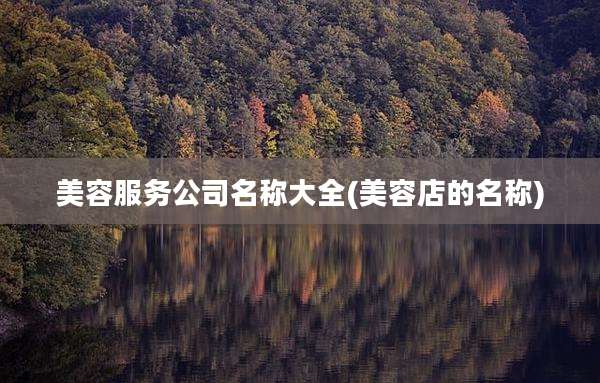 美容服务公司名称大全(美容店的名称)