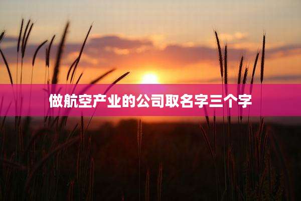 做航空产业的公司取名字三个字