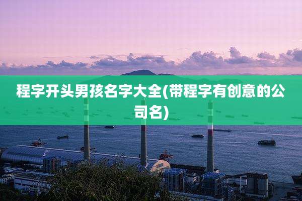 程字开头男孩名字大全(带程字有创意的公司名)