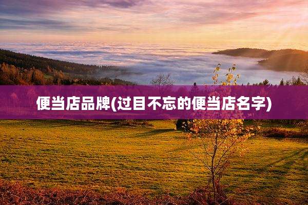 便当店品牌(过目不忘的便当店名字)