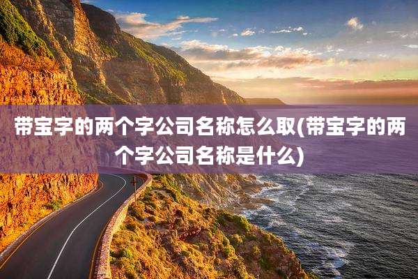带宝字的两个字公司名称怎么取(带宝字的两个字公司名称是什么)