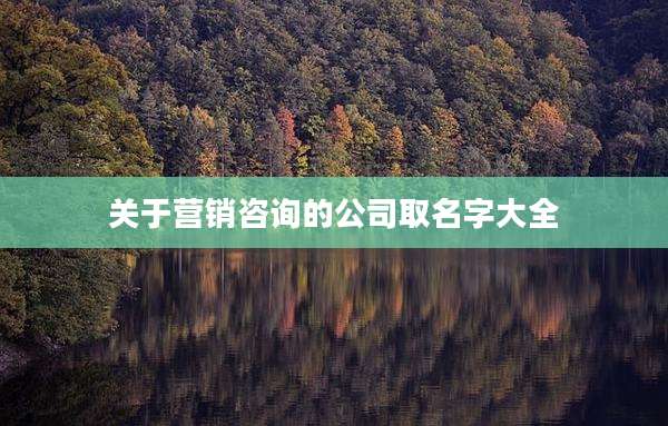 关于营销咨询的公司取名字大全