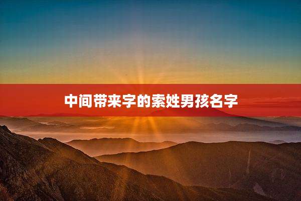 中间带来字的索姓男孩名字