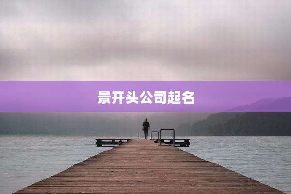 景开头公司起名