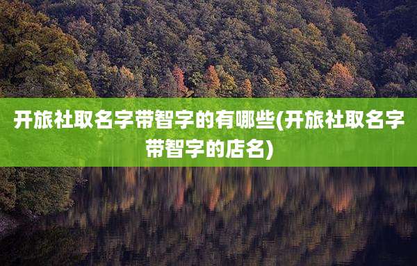 开旅社取名字带智字的有哪些(开旅社取名字带智字的店名)