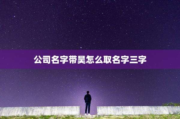 公司名字带昊怎么取名字三字