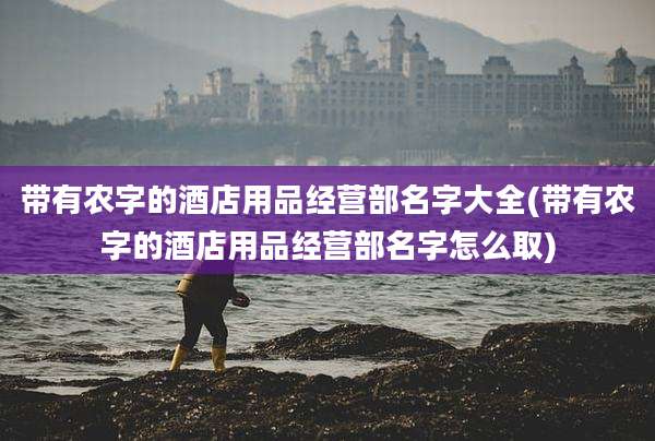 带有农字的酒店用品经营部名字大全(带有农字的酒店用品经营部名字怎么取)