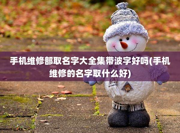 手机维修部取名字大全集带波字好吗(手机维修的名字取什么好)