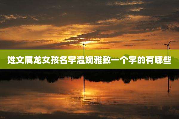 姓文属龙女孩名字温婉雅致一个字的有哪些