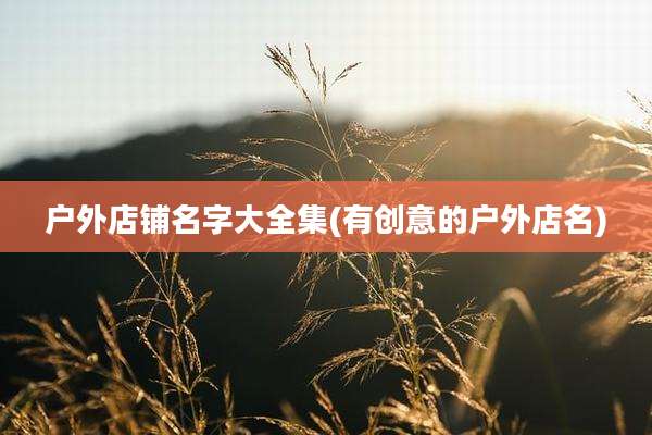 户外店铺名字大全集(有创意的户外店名)