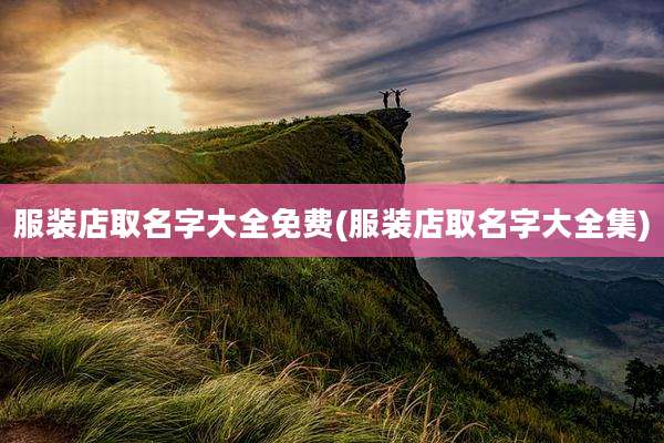 服装店取名字大全免费(服装店取名字大全集)