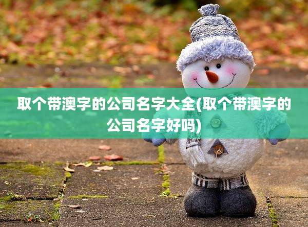 取个带澳字的公司名字大全(取个带澳字的公司名字好吗)