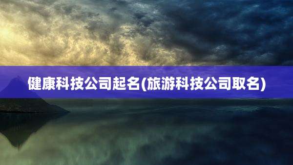 健康科技公司起名(旅游科技公司取名)