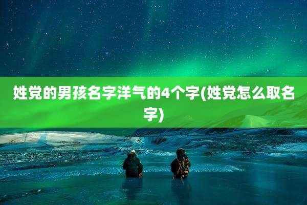 姓党的男孩名字洋气的4个字(姓党怎么取名字)