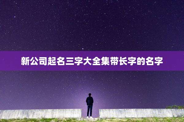 新公司起名三字大全集带长字的名字