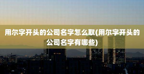 用尔字开头的公司名字怎么取(用尔字开头的公司名字有哪些)