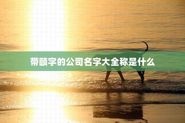 带颐字的公司名字大全称是什么