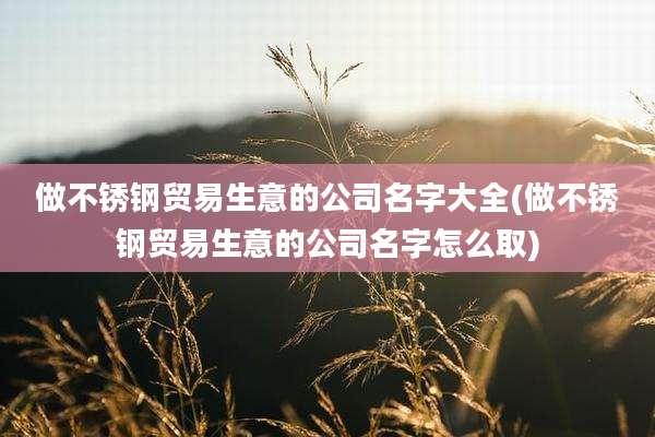 做不锈钢贸易生意的公司名字大全(做不锈钢贸易生意的公司名字怎么取)