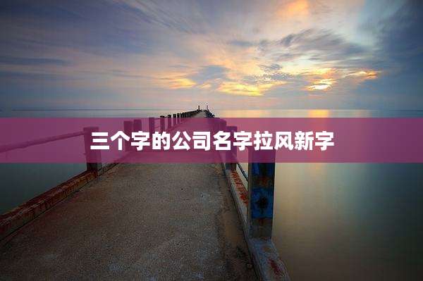 三个字的公司名字拉风新字