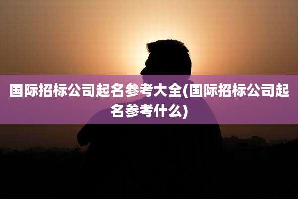 国际招标公司起名参考大全(国际招标公司起名参考什么)