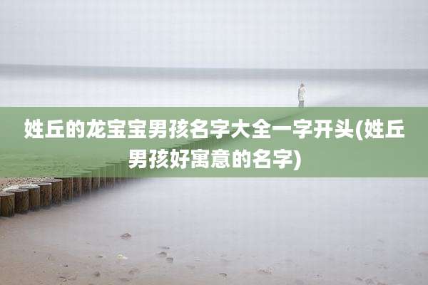 姓丘的龙宝宝男孩名字大全一字开头(姓丘男孩好寓意的名字)