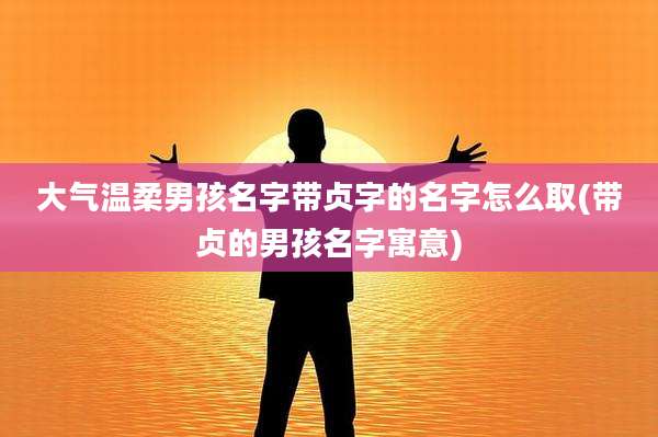 大气温柔男孩名字带贞字的名字怎么取(带贞的男孩名字寓意)