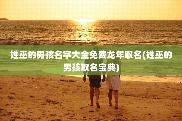 姓巫的男孩名字大全免费龙年取名(姓巫的男孩取名宝典)