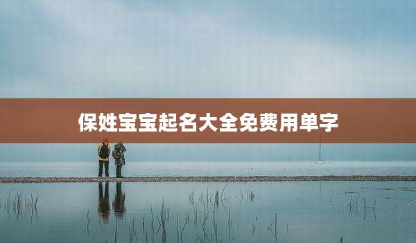 保姓宝宝起名大全免费用单字