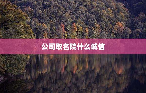 公司取名院什么诚信