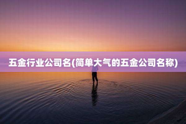 五金行业公司名(简单大气的五金公司名称)