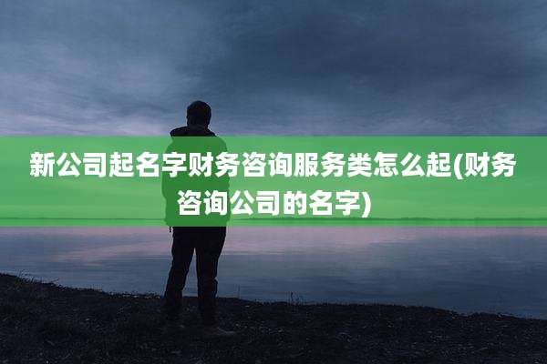 新公司起名字财务咨询服务类怎么起(财务咨询公司的名字)