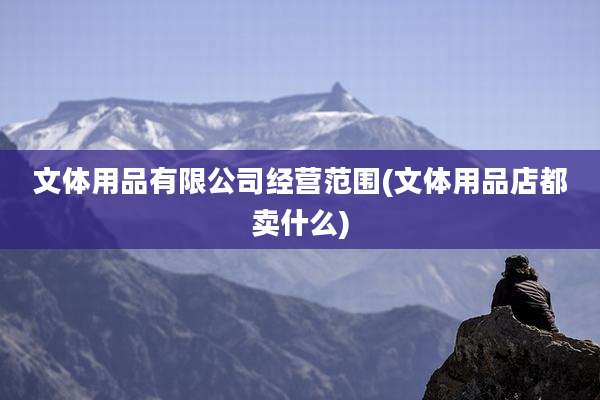 文体用品有限公司经营范围(文体用品店都卖什么)