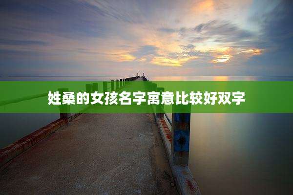 姓桑的女孩名字寓意比较好双字