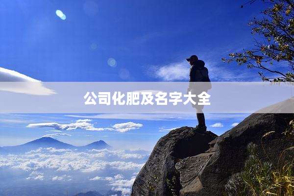 公司化肥及名字大全