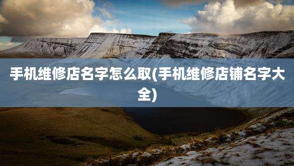 手机维修店名字怎么取(手机维修店铺名字大全)