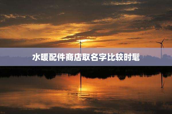 水暖配件商店取名字比较时髦