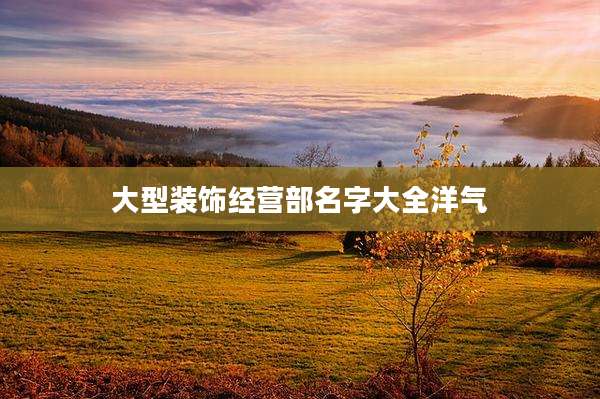 大型装饰经营部名字大全洋气