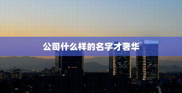 公司什么样的名字才奢华